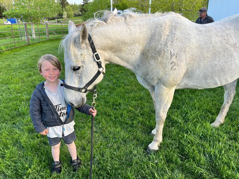 Grandkids with the horses.